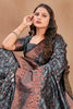 Black Banarasi Silk With Zari Weaving Work