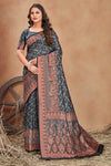 Black Banarasi Silk With Zari Weaving Work