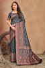 Black Banarasi Silk With Zari Weaving Work