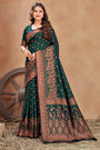 Green Banarasi Silk Saree With Zari Weaving Work