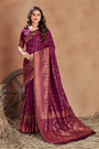 Magenta Banarasi Silk Sareeb  Zari Weaving