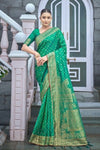 Jade Green Banarasi Silk Saree With Zari Weaving Work