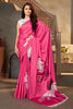 Pink Digital Printed With Satin Saree