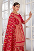 Red Banarasi Silk Saree With Zari Weaving Work