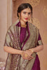 Magenta Banarasi Silk Saree With Zari Weaving Work