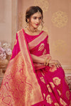 Pnik Banarasi Silk Saree With Zari Weaving Work