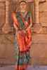 Green Color Banarasi Silk Saree With Digital Print Work