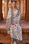Floral Soft Kalamkari Saree with Gotta Silk Weaving Border