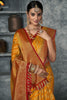 Yellow Color Leheriya Saree With Zari Weaving Work