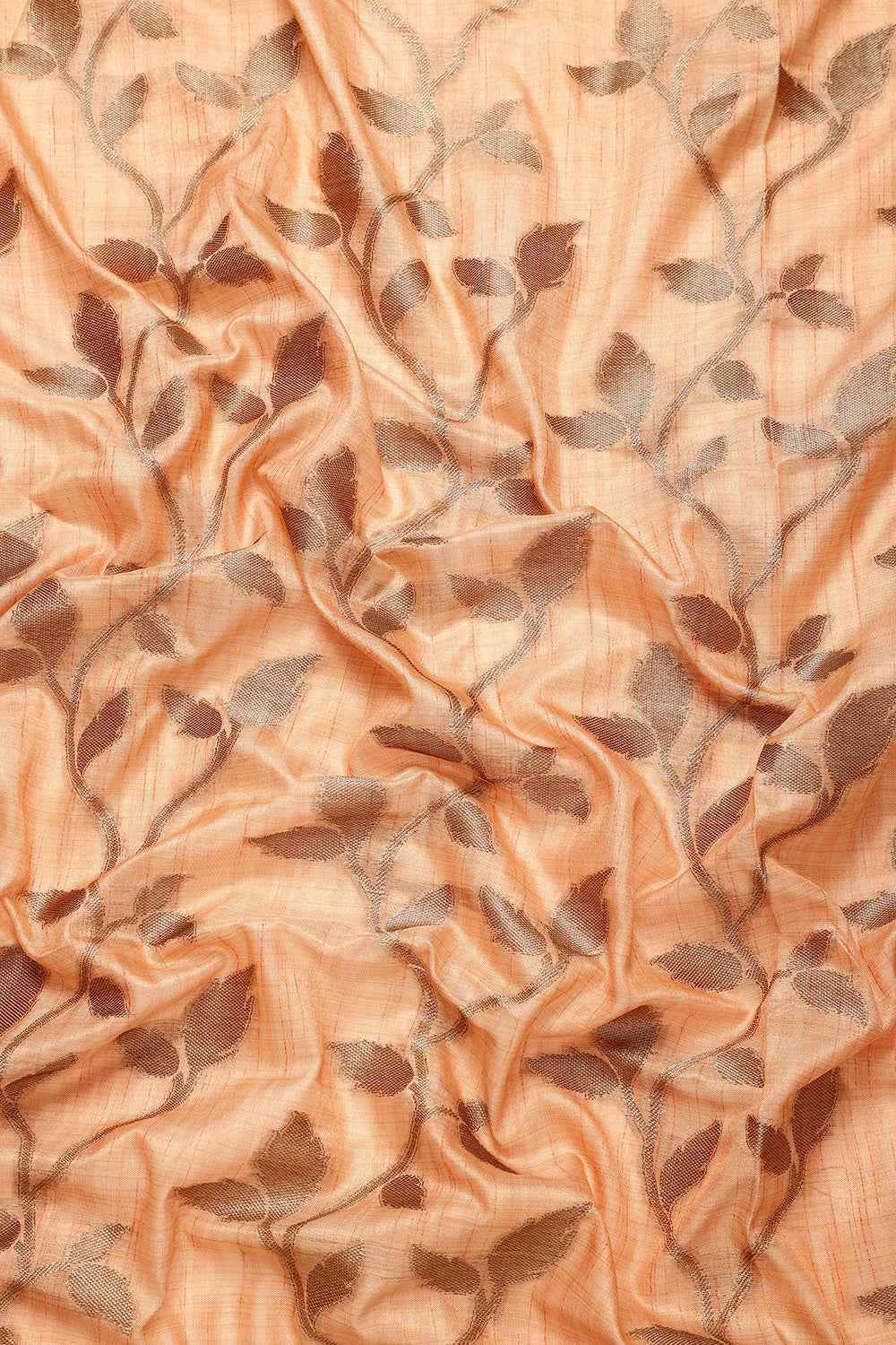 Light Orange Cotton Saree With Weaving Work