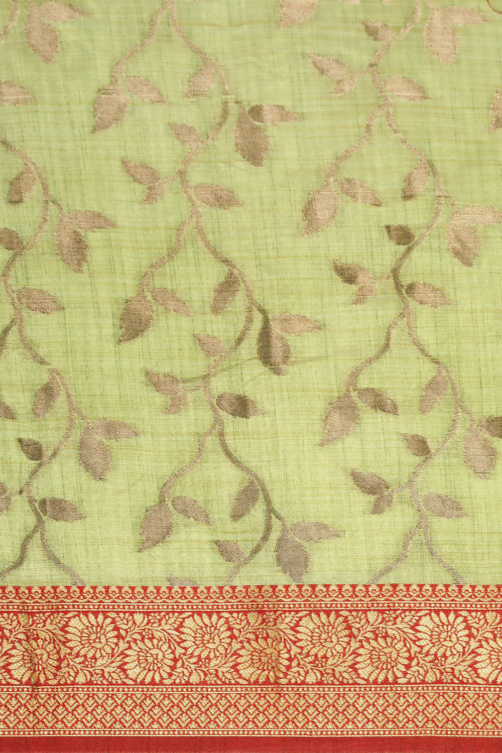 Pista Green Cotton Saree With Weaving Work