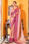 Peach Kanjivaram Silk Saree With Weaving Work