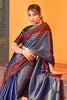 Blue Kanjivaram Silk Saree With Weaving