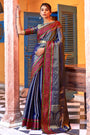Blue Kanjivaram Silk Saree With Weaving