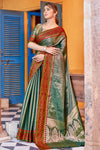 Sage Green Kanjivaram Silk Saree With Weaving