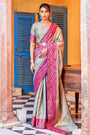 Dark Cream Kanjivaram Silk Saree With Weaving