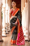Black Smooth Patola With Weaving & Printed Saree