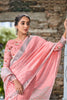 Pink Soft Linen Saree With Printed Blouse
