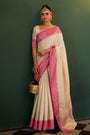 Off White Kanjivaram Silk Saree With Zari Weaving Work