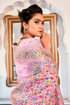 Baby Pink Kashmiri Modal Weaving Saree