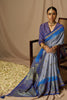 Light Grey Brasso Saree With Weaving