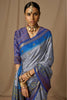 Light Grey Brasso Saree With Weaving