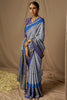 Light Grey Brasso Saree With Weaving
