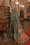 Green Patola Saree With Sparkal Work