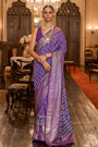 Purple Patola Silk Saree With Weaving
