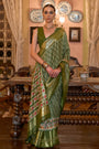 Mehndi Green Patola Silk Saree With Weaving