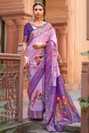 Purple Silk Paithani Saree With Weaving Work