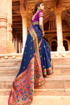 Blue Paithani Saree With Zari Weaving Work