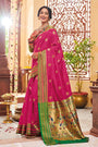 Pink Paithani Saree With Zari Weaving Work