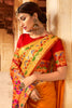 Orange Paithani Saree With Zari Weaving Work
