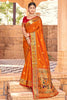 Orange Paithani Saree With Zari Weaving Work