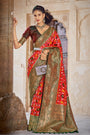 Red Patola Saree With Zari Weaving Work