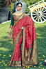 Red Patola Saree With Zari Weaving Work