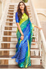 Blue Kota Doria With Leheriya Printed Saree