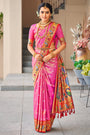 Pink Paithani Saree With Zari Weaving Work