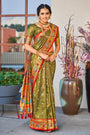 Pickle Green Paithani Saree With Zari Weaving Work