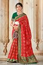Red Patola Saree With Zari Weaving Work