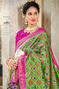 Light Green Patola Saree With Zari Weaving Work