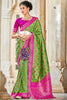 Light Green Patola Saree With Zari Weaving Work