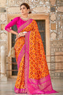 Orange Patola Saree With Zari Weaving Work