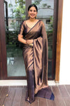 Violet Colour Soft Silk Saree With Designer Blouse