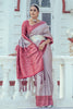 Light Lavender & Dark Pink Satin Silk Saree With Weaving