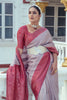 Light Lavender & Dark Pink Satin Silk Saree With Weaving