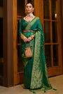 Rama Green Banarasi Silk Saree With Weaving Work