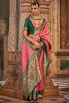Rouge Pink Patola Silk Saree With Weaving Work