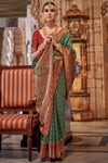 Green Patola Silk Saree With Weaving Work